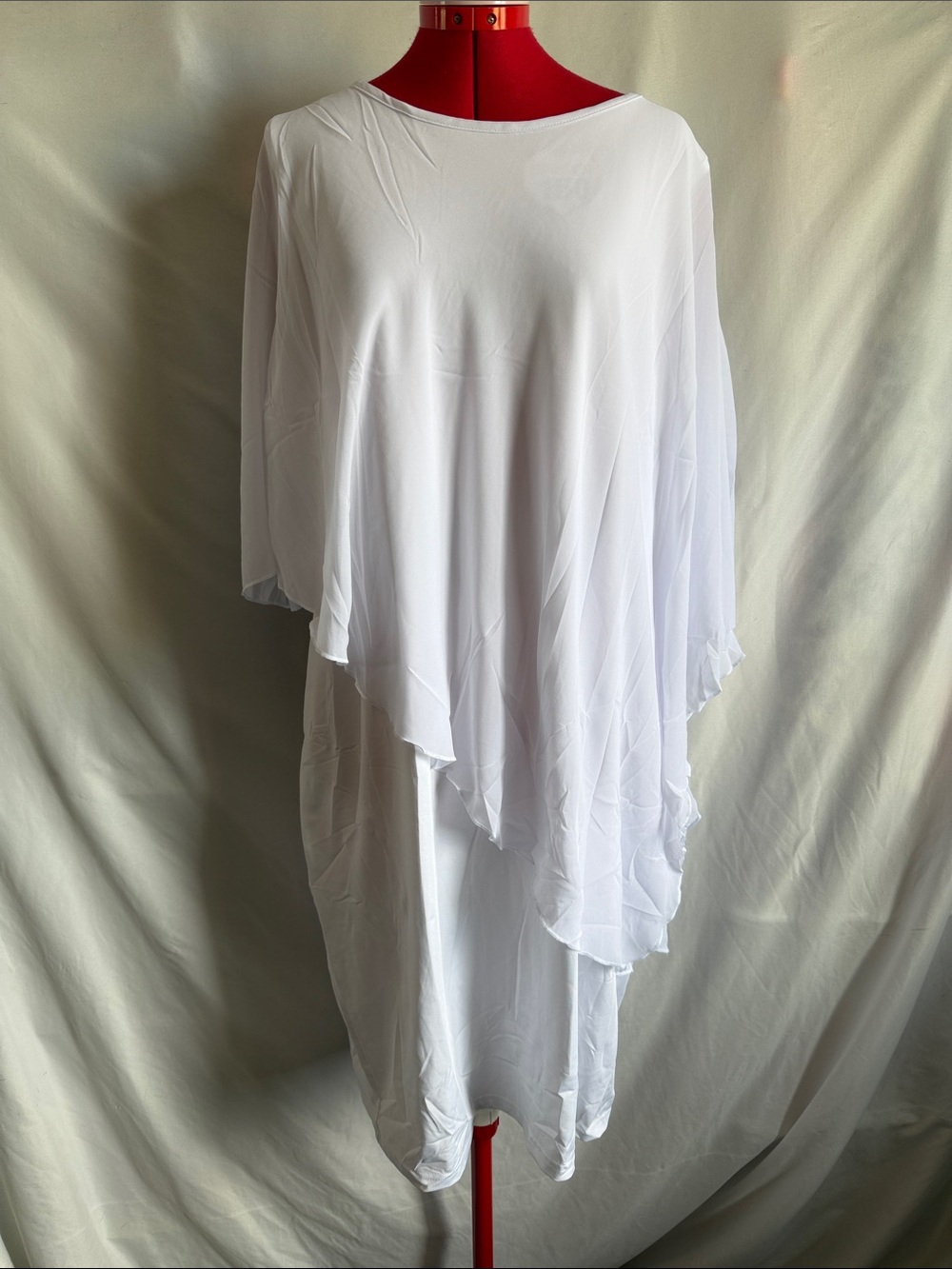 Women’s White Asymmetrical Layered Dress